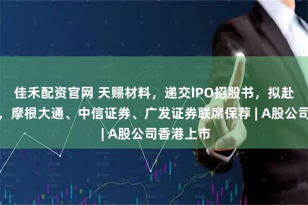 佳禾配资官网 天赐材料，递交IPO招股书，拟赴香港上市，摩根大通、中信证券、广发证券联席保荐 | A股公司香港上市
