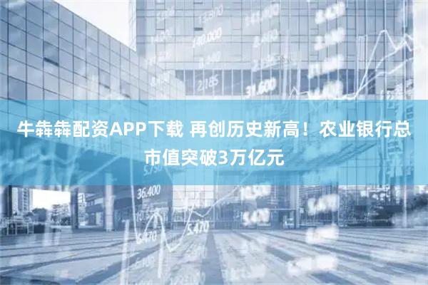 牛犇犇配资APP下载 再创历史新高!农业银行总市值突破3万亿元